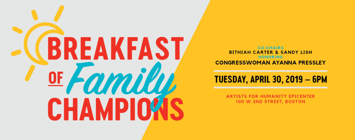 Breakfast of Family Champions, co-chaired by Bithiah Carter and Sandy Lish, Honoring Congresswoman Ayanna Pressley